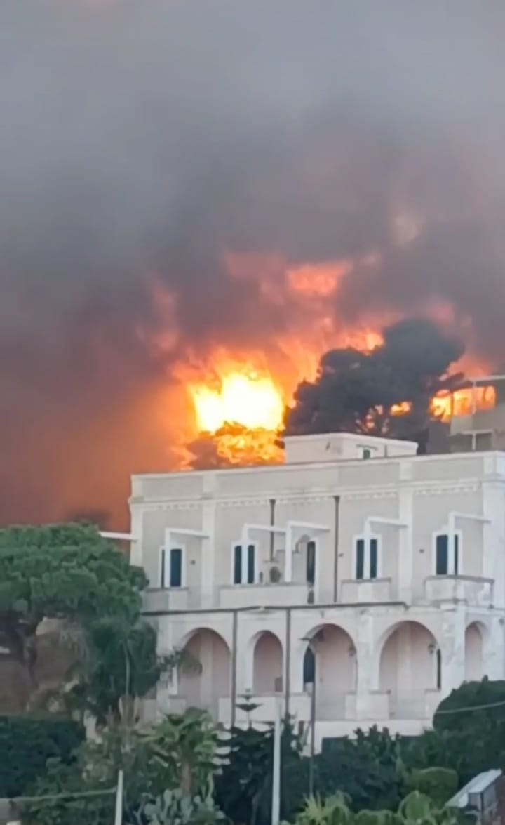 Salento, l’ estate dei roghi non si conclude. In fiamme la pineta del Parco del Belvedere e Malè a Santa Cesarea Terme.