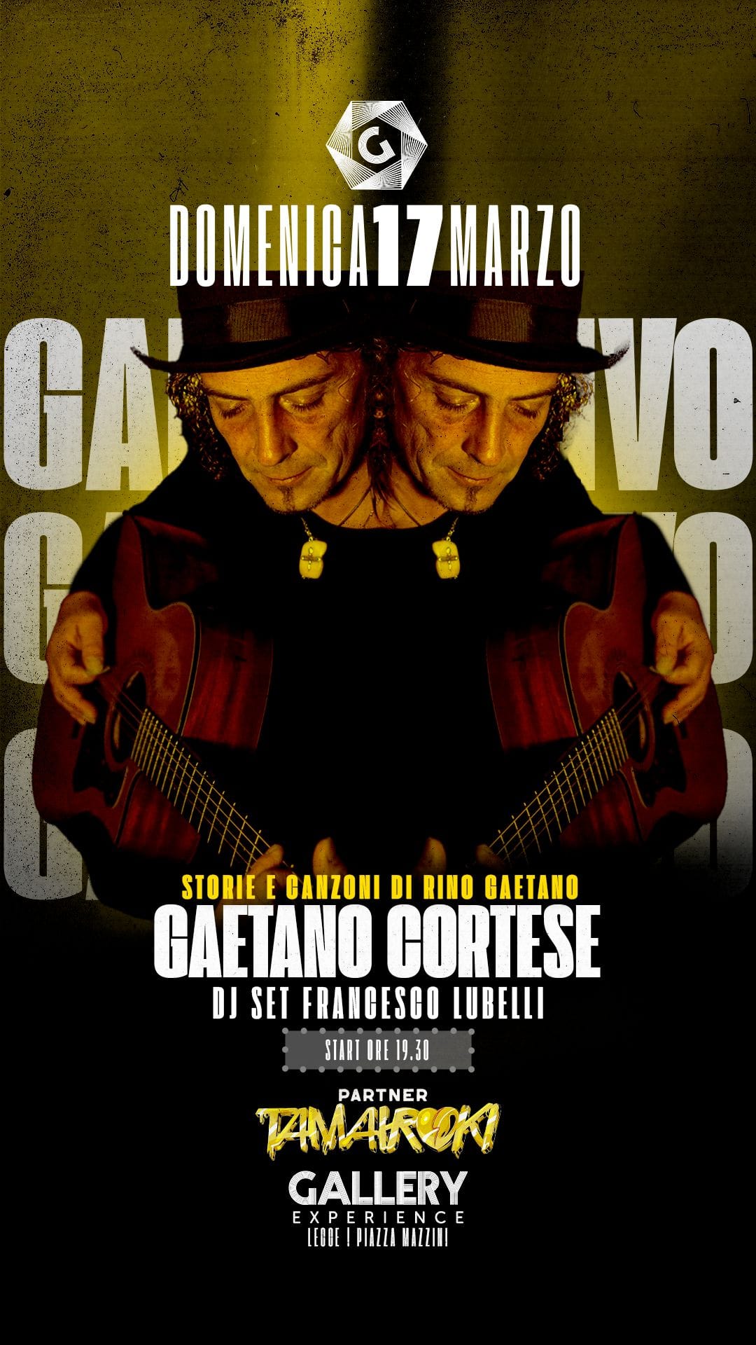 Gaetano Cortese stasera al Gallery di Lecce con il repertorio di Rino Gaetano