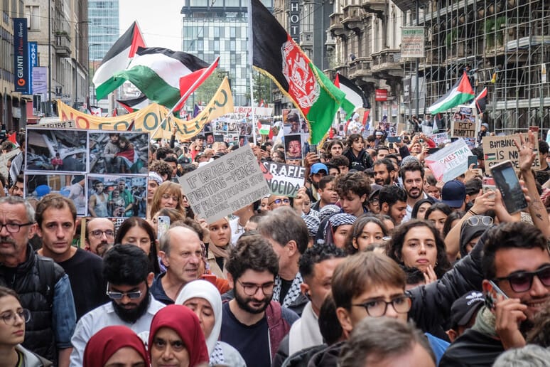 Manifestazione pro Palestina a Roma oggi 5 ottobre