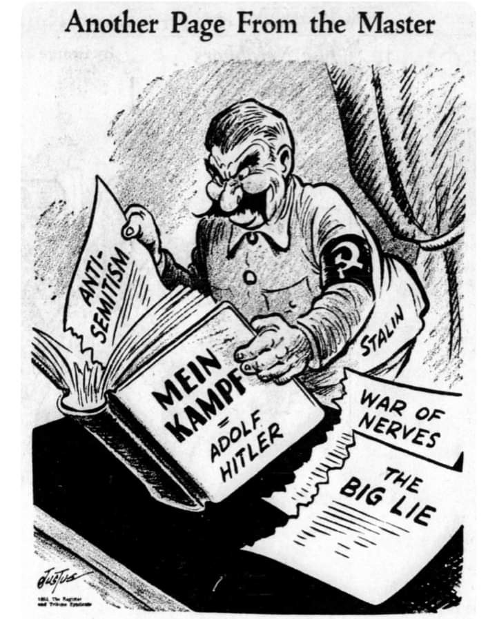 Propagandopolis: “Un’altra pagina dal maestro”. Stalin in una vignetta americana del 1953