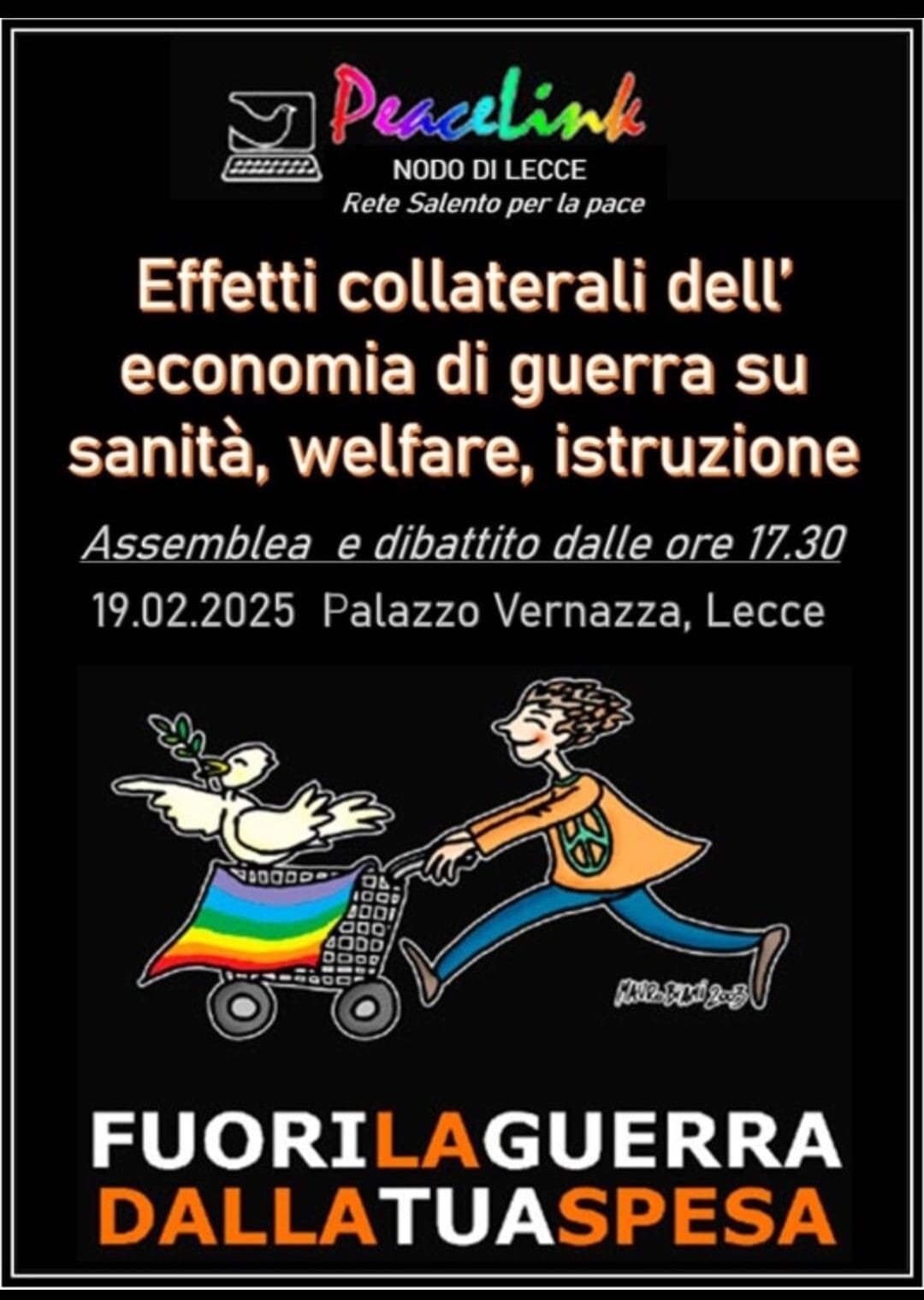 Effetti collaterali dell’economia di guerra.Gli stati generali della rete pacifista oggi a Lecce a Palazzo Vernazza