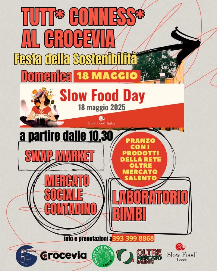 DOMENICA 18 MAGGIO DALLE 10 AL CROCEVIA di Lecce Tutt@ conness@! Una vera e propria festa della sostenibilità!