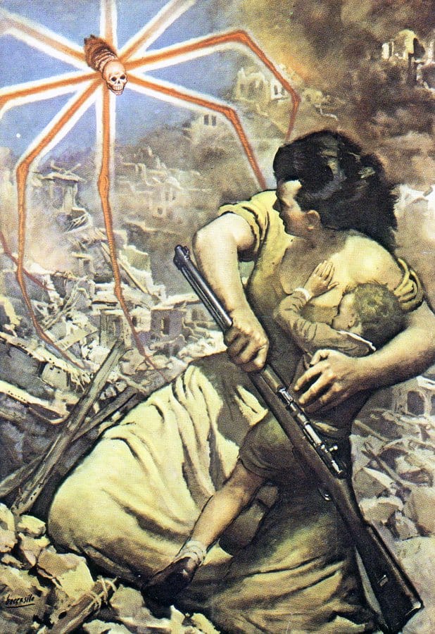 Propagandopolis. Madre italiana protegge il figlio da un ragno britannico.