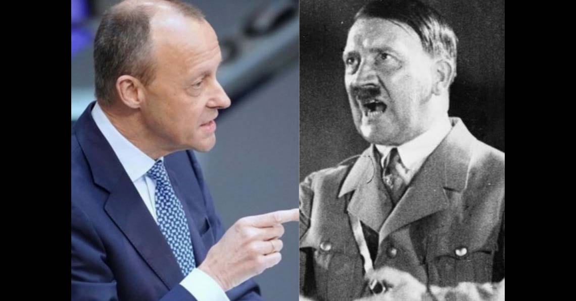 PERICOLOSE ANALOGIE TRA IL PRESIDENTE TEDESCO MERZ ED HITLER: LA STORIA RISCHIA DI RIPETERSI. ANCHE L’APPIATTIMENTO DELLA POLITICA ITALIANA SULLE POSIZIONI TEDESCHE RICORDANO IL TRISTE ASSE ROMA-BERLINO