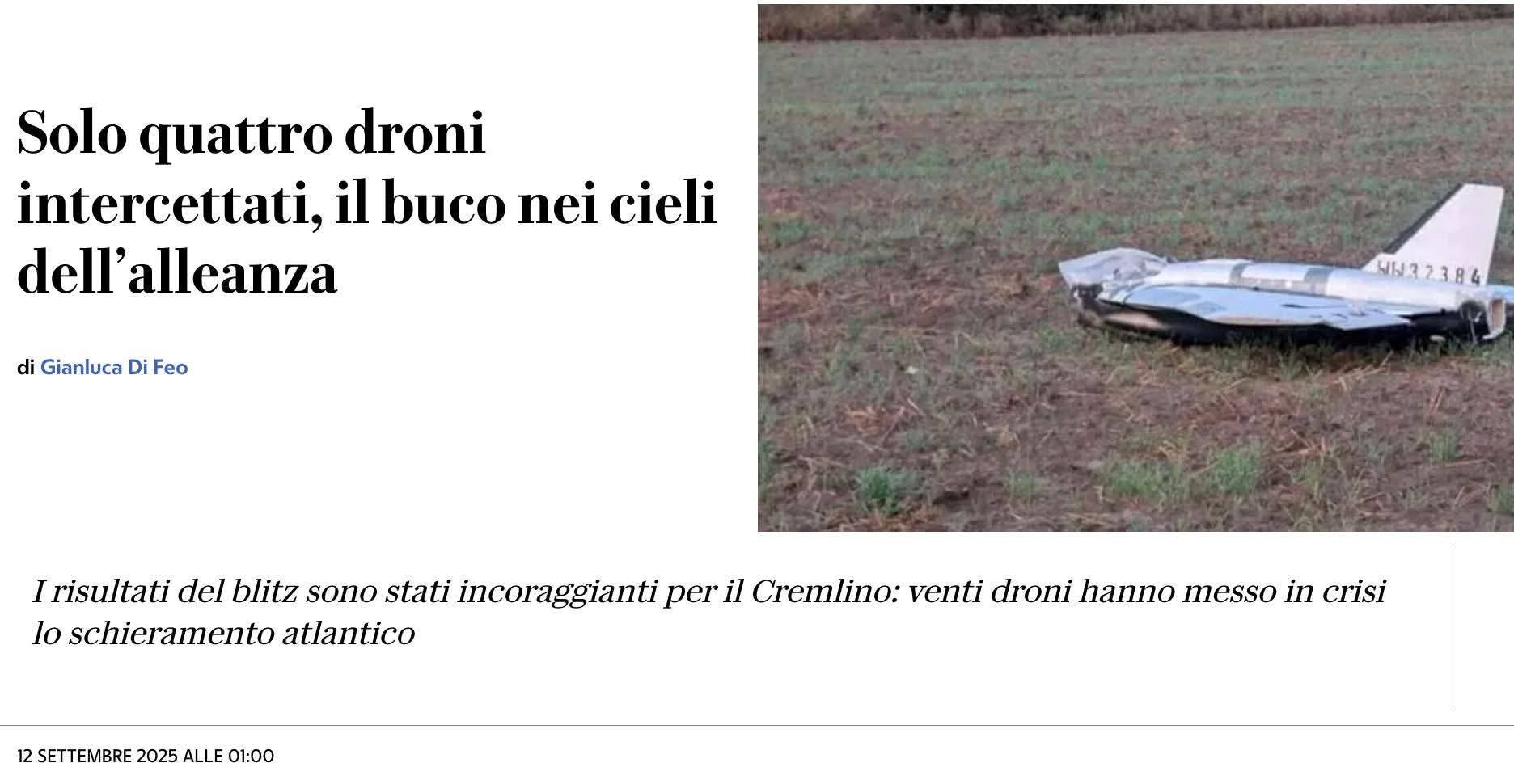 Ancora sui droni russi in Polonia. Attacco? Incursione? Smarrimento?   Un test alla prova di difesa e reazione polacca e Nato la previsione più probabile.Alla fine l’attenzione si sposta dalla difesa dell’Ucraina a quella del fianco Est Nato. Zelensky ci rimette?