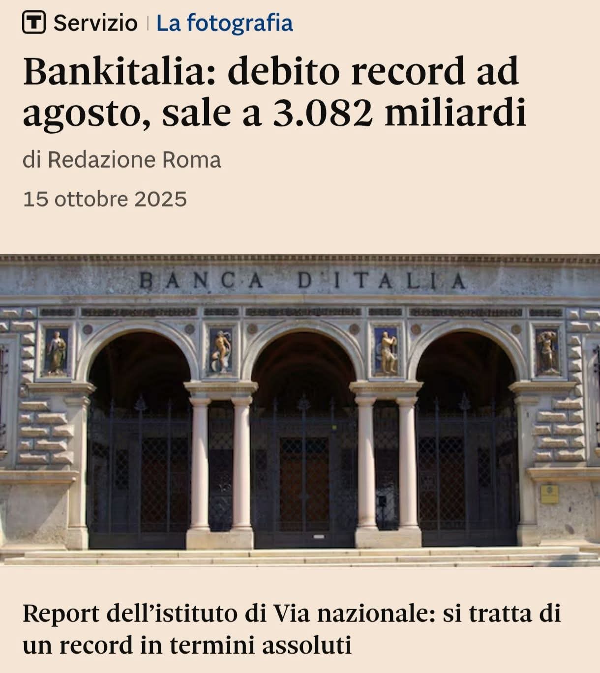 Record del debito pubblico: sfondata abbondantemente quota tremila miliardi di euro