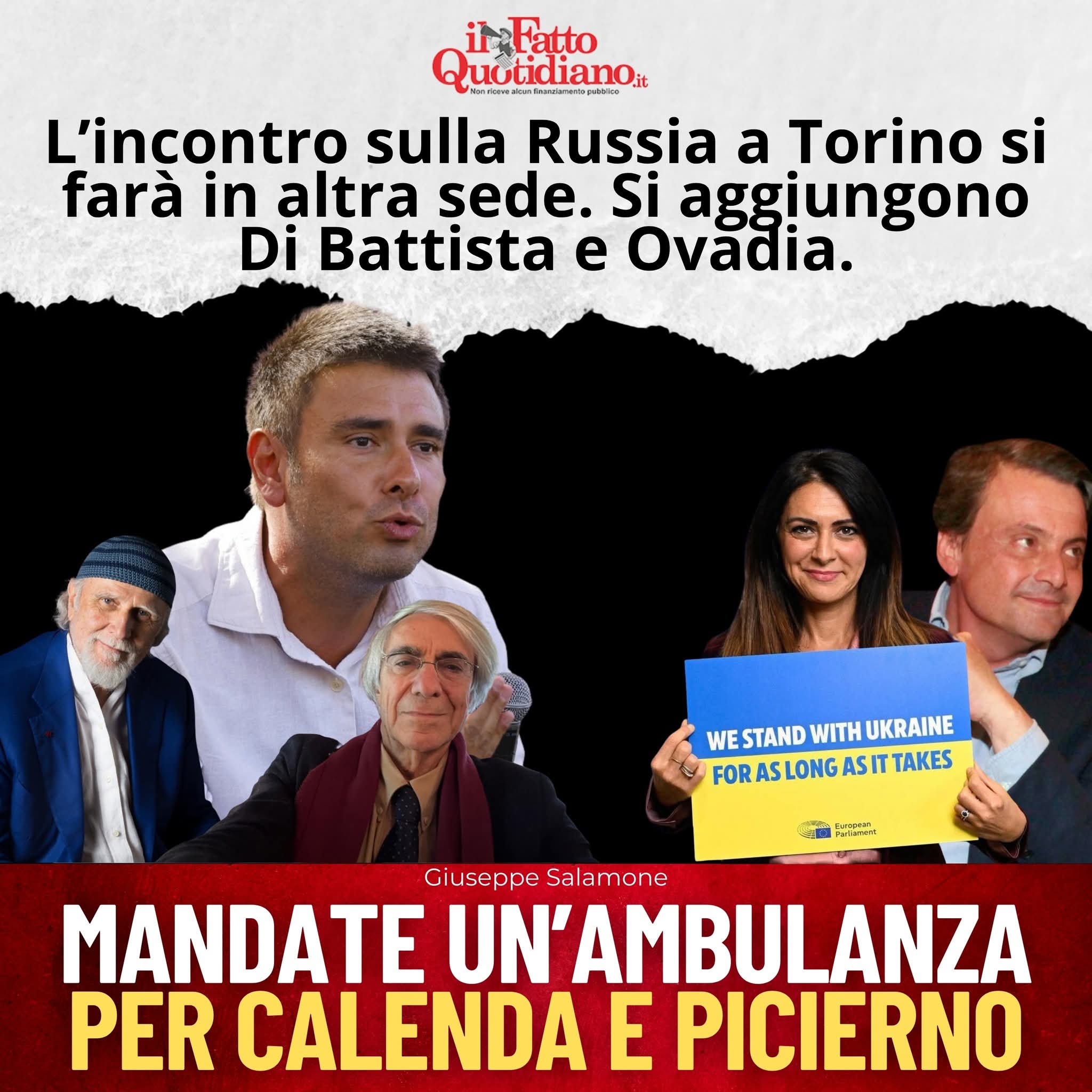 Dopo l’evento annullato sulla russofobia a Torino con il professore D’Orsi…nuovo evento a Torino all’Arci anche con Di Battista e Ovadia