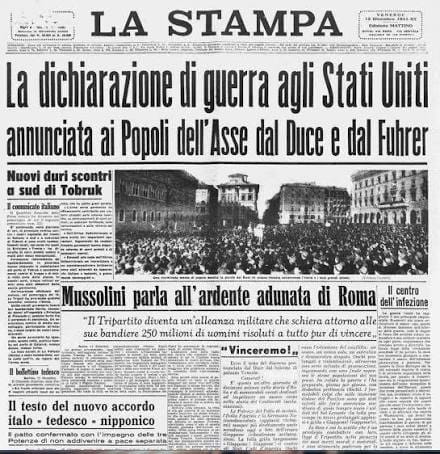 11 dicembre 1941. L’Italia dichiara guerra agli Usa