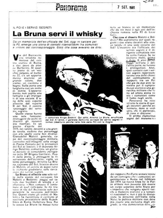 Erri il sionista e Arrigo Boldrini l’amico dei servizi golpisti