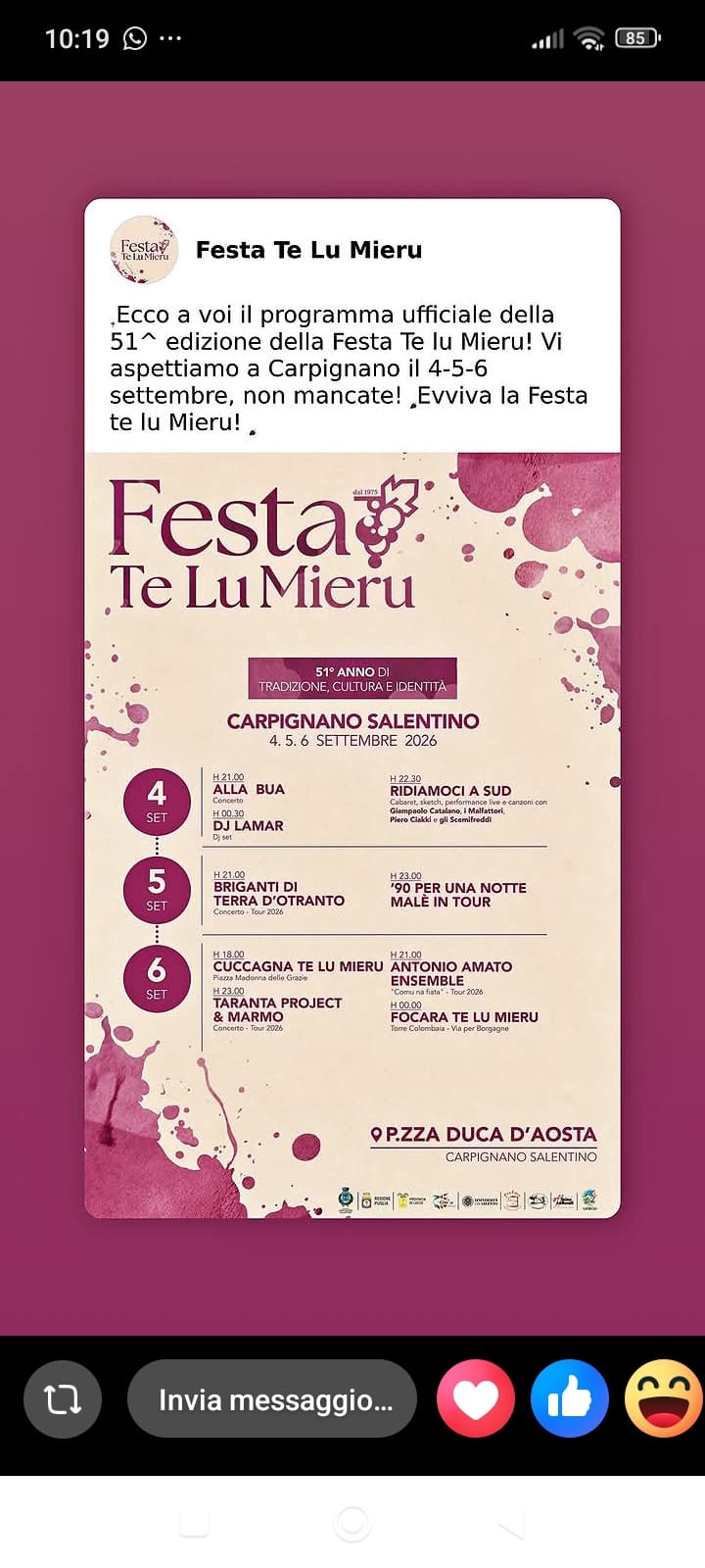 La Festa te lu Mieru di Carpignano Salentino, la sua storia.