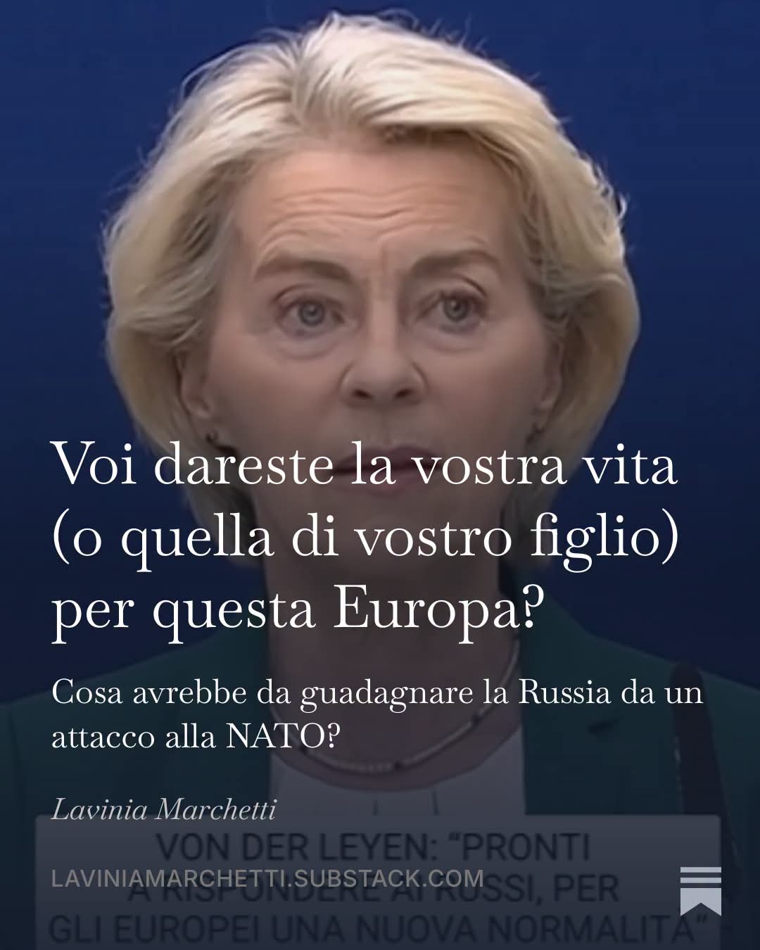 VOI DARESTE LA VOSTRA VITA (O QUELLA DI VOSTRO FIGLIO) PER QUESTA EUROPA?